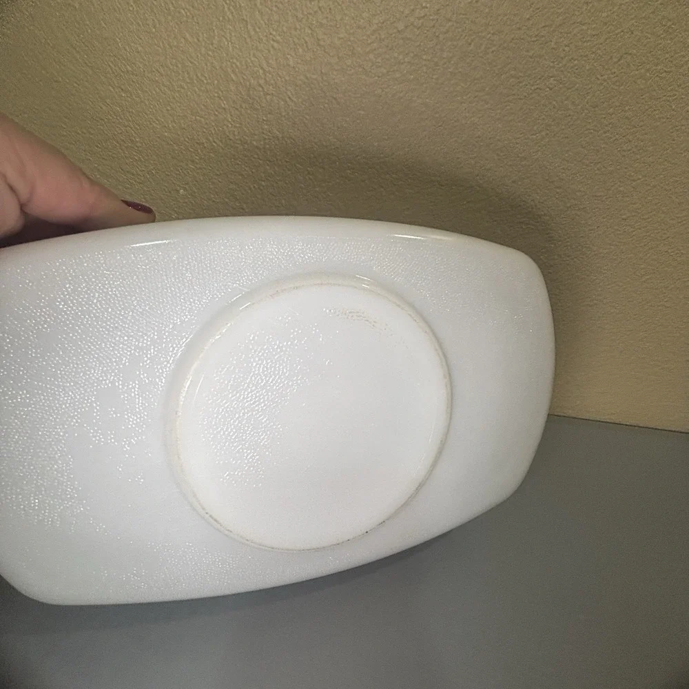 Pyrex Blue Daisy Baking Dish 60's-70's Flowers Casserole Oval Milk Glass Clean